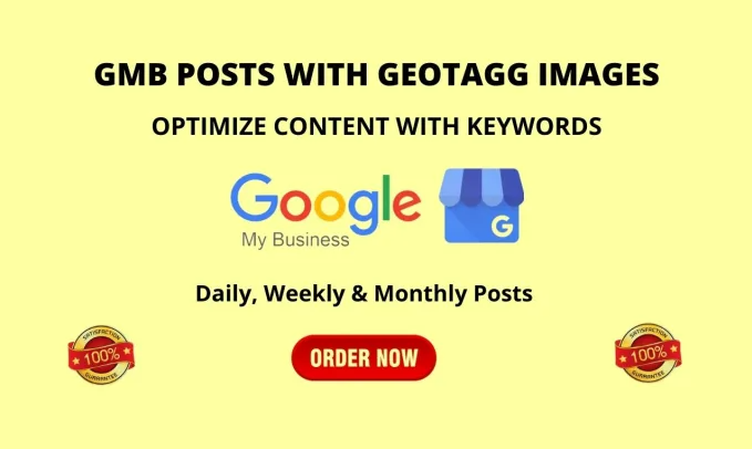 I will do gmb posts with geotag images for high local seo ranking