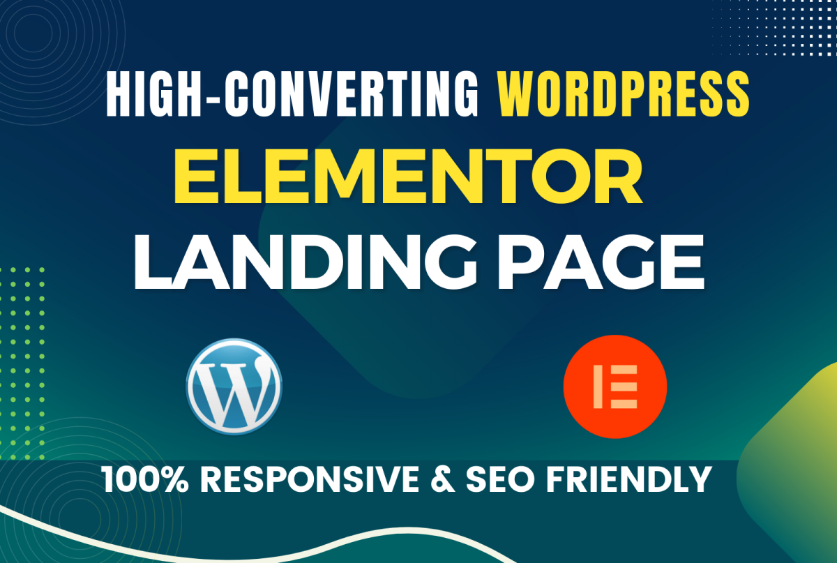 I will design elementor landing page, wordpress landing page with elementor