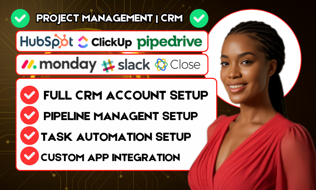 I will setup hubspot crm monday crm salesforce pipedrive gohighlevel crm automations