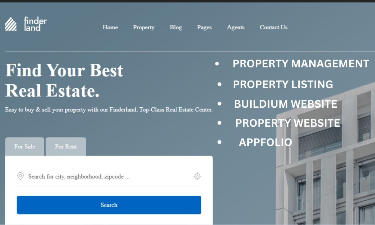 I will create property website, buildium website, real estate website, property listing