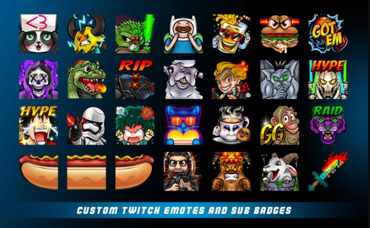 I will create amazing custom twitch emotes or sub badges