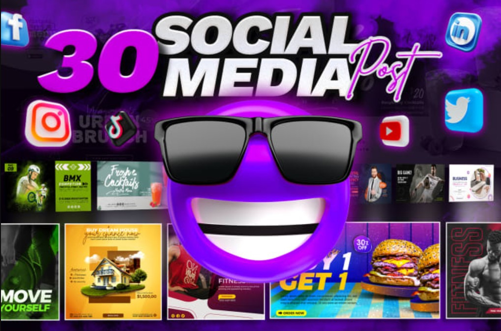 I will create 30 attractive social media posts, banners ads designs for a whole month