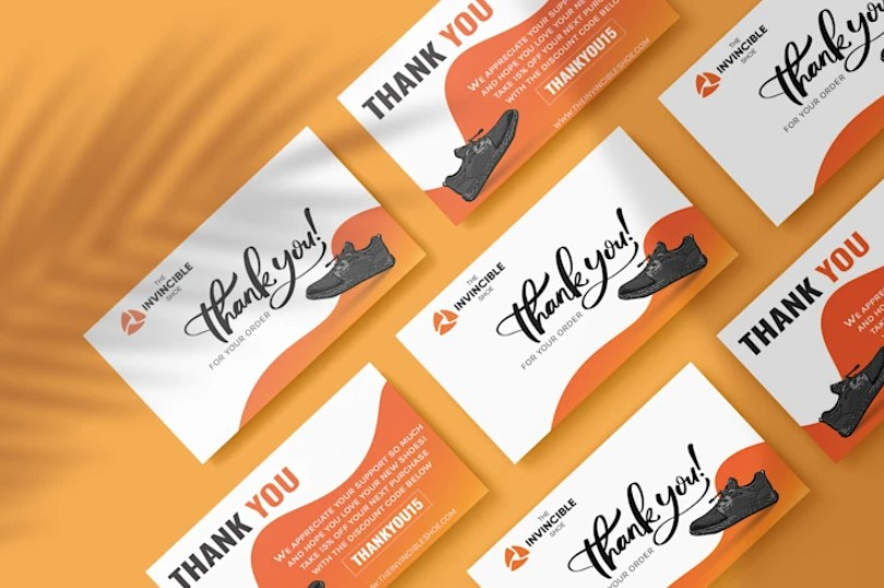 I will design thank you card for product insert