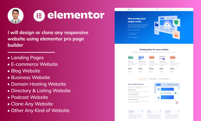 I will design or clone any responsive website using elementor pro