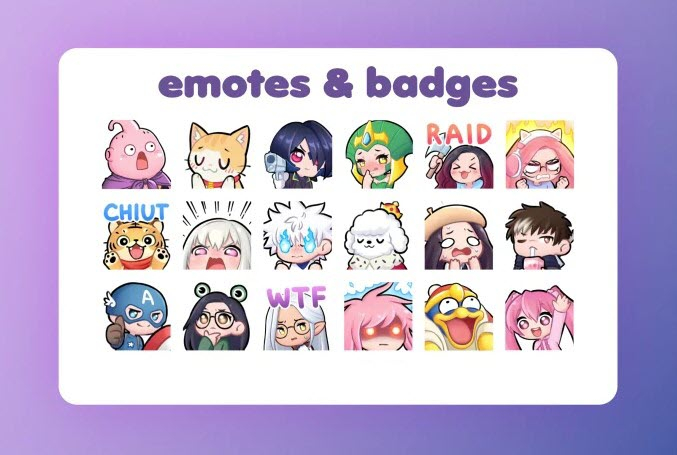 I will draw custom chibi twitch emotes and sub badges