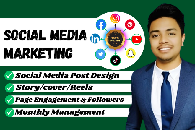 I will be your social media marketing manager and personal assistant