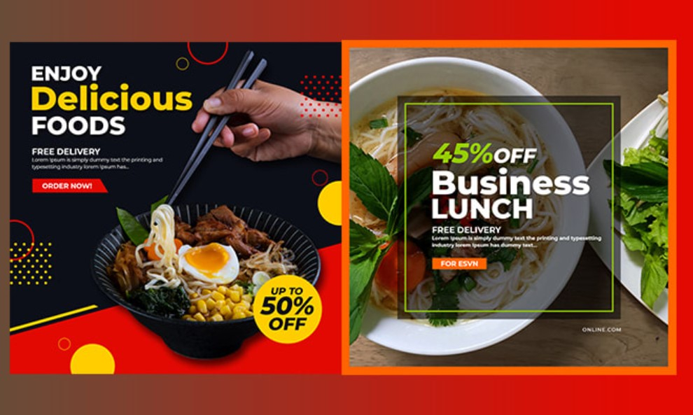 I will design impressive food poster, flyer, banner, menu card for restaurant