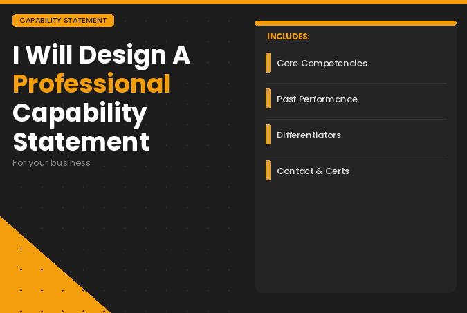 I will design a professional capability statement for your business