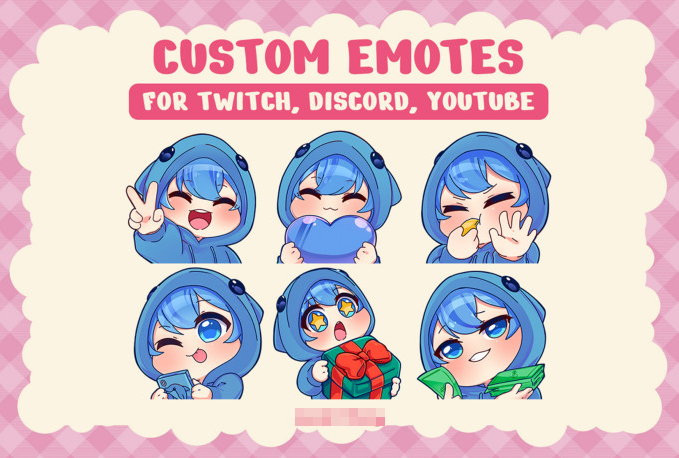 I will create custom chibi animated emotes twitch and discord