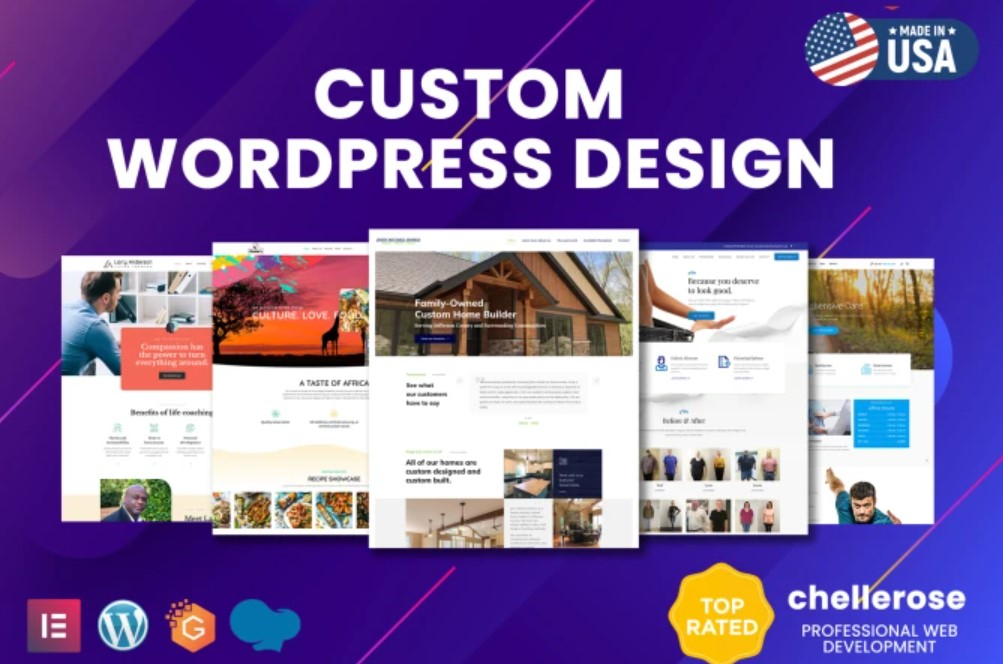 I will custom design a professional wordpress website