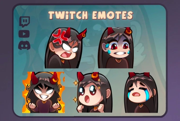 I will draw cute custom twitch emotes and sub badges