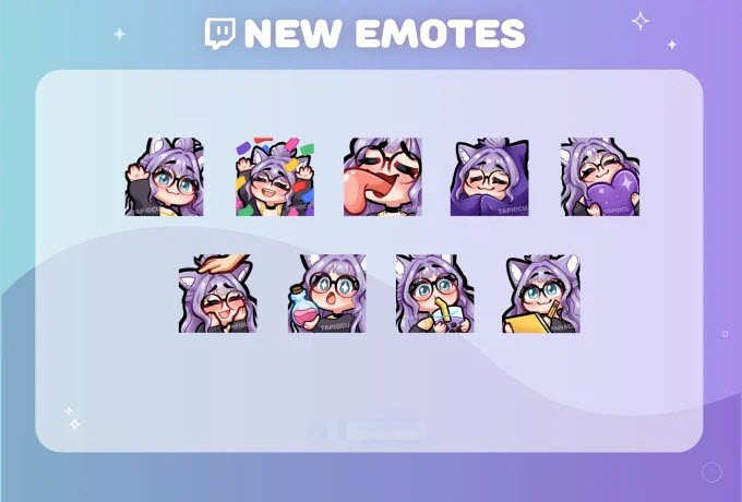 I will create cute custom emotes for your twitch or discord