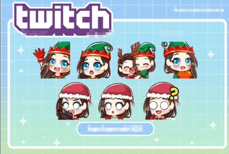 I will create custom twitch emotes and sub badges in chibi style