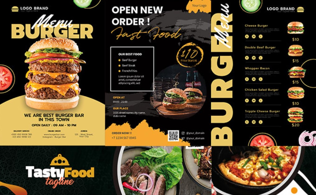 I will design impressive food poster, flyer, banner, menu card for restaurant