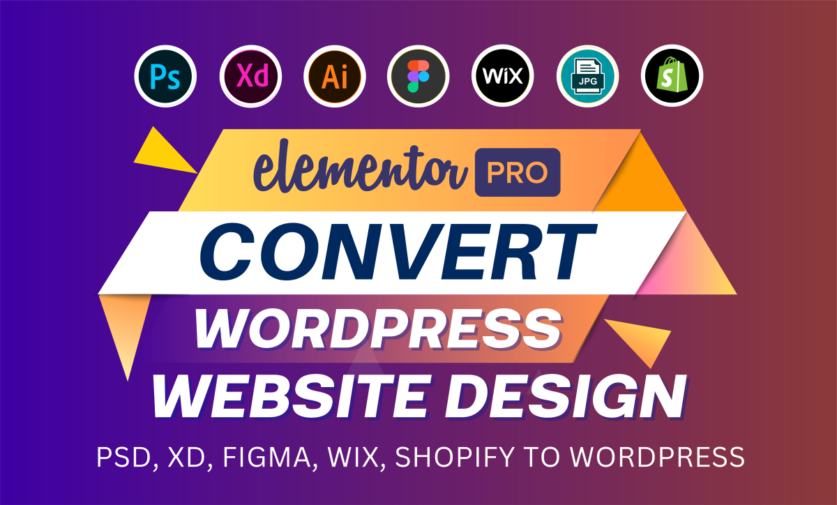 I will convert xd figma PSD to wordpress using elementor