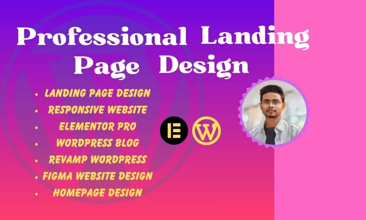 I will design responsive wordpress landing page revamp blog website using elementor pro