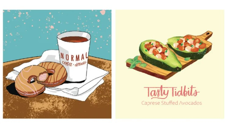 I will create an illustration for your instagram feed or food menu