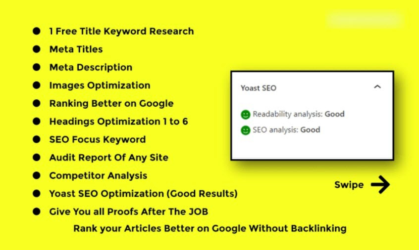 I will articles on page SEO optimization to rank top on google