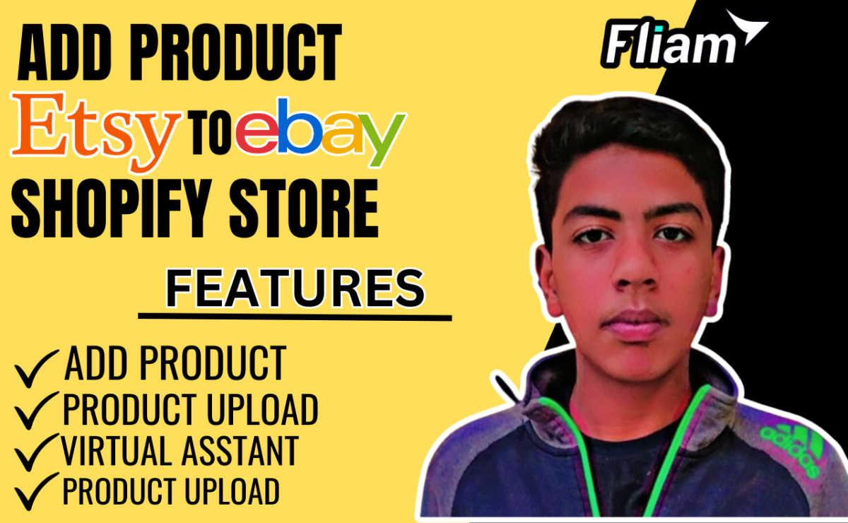 I will upload add products listing to shopify woocommerce ebay etsy store