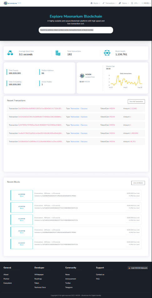 I will create a blockchain explorer for you