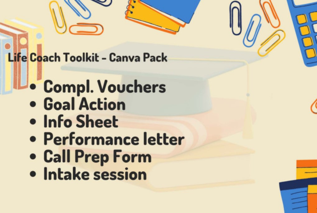 I will give canva templates life coaching business toolkit easy to edit and share