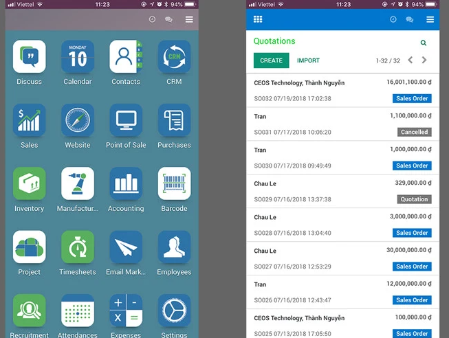 I will setup odoo theme support mobile official apps