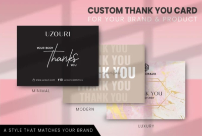 I will design thank you card for product insert