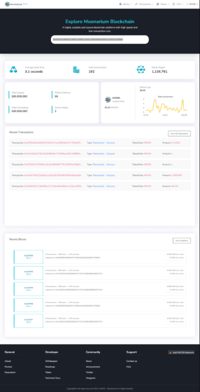 I will create a blockchain explorer for you