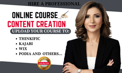 I will create online course content, course upload, course development, ppt video slides