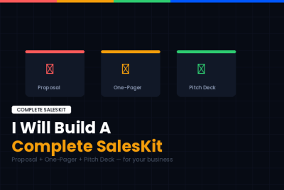 I will build a complete saleskit with proposal, one-pager, and pitch deck for your business