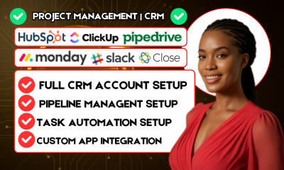 I will setup hubspot crm monday crm salesforce pipedrive gohighlevel crm automations
