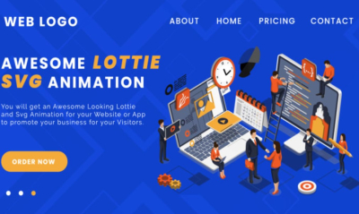 I will do landing hero lottie and svg animation for your website