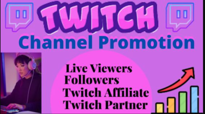 I will promote your twitch channel to gain live chatters and organis followers
