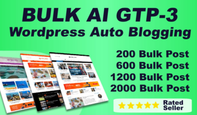 I will build wordpress blog site for any niche with 1000 article using gtp3 with SEO