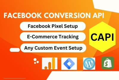 I will Fix or Setup Facebook Conversion API, ga4, ecommerce tracking by GTM