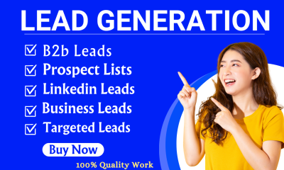 I will generate b2b leads, LinkedIn leads, prospect lists, and targeted lists