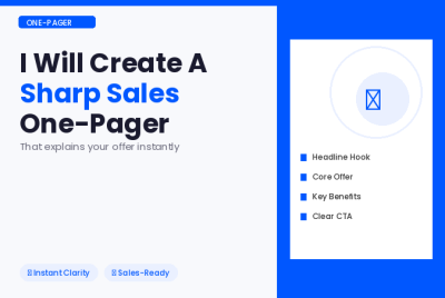 I will create a sharp sales one-pager that explains your offer instantly