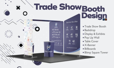 I will design trade show booth, backdrop and banner for your exhibition