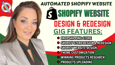 I will create shopify store design, ecommerce shopify website design