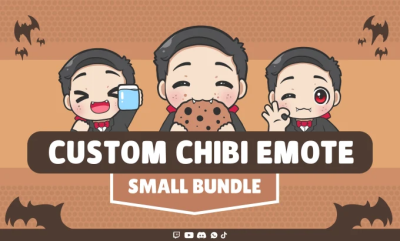 I will draw cute custom emotes for your twitch bundle edition