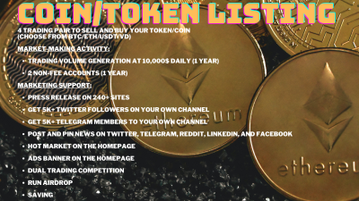 I will list your coin/token on a worldwide exchange Vindax -  Platinum plan