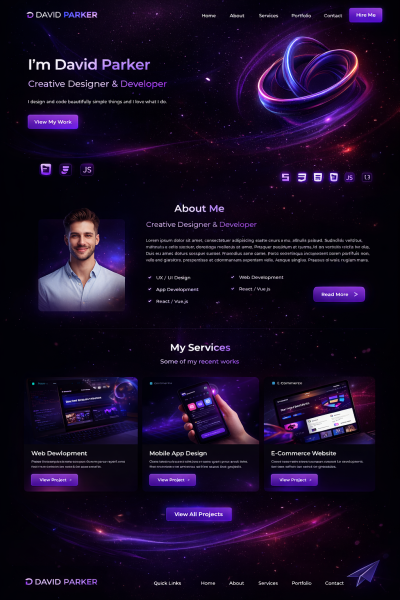 I will build a stunning portfolio or creative agency website with HTML, CSS and JavaScript