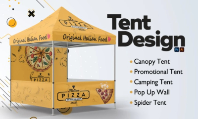 I will design tent, table cover, and canopy tent