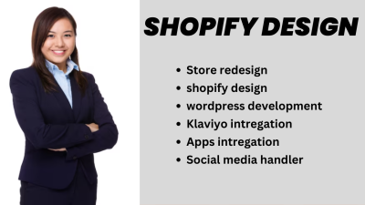 I will create shopify website design shopify website redesign shopify store redesign store design