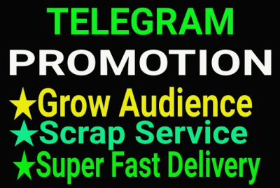 I will do promotion to grow your telegram group and channel members