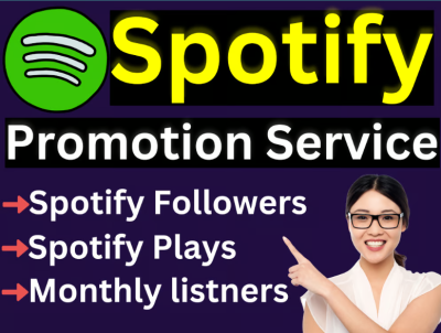  i will  do organic spotify music promotion music track album to active monthly listeners