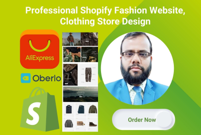 I will create shopify store, redesign shopify store, luxury fashion or clothing website