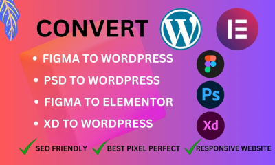 I will convert figma to wordpress or figma to elementor or psd to wordpress