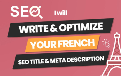 I will write french SEO optimized title tags and descriptions