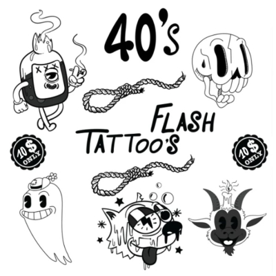 I will create flash tattoos in 40s cartoon style